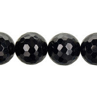 Black Onyx Beads - AAA) Faceted Round - 18mm - 16-inch - unbranded beads for jewelry making