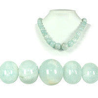 Aquamarine Beads - Graduated Rondelle - 10-20mm - 17-inch - unbranded beads for jewelry making