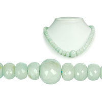 Aquamarine Beads - Graduated Faceted Rondelle - 8-20mm - 17-inch - unbranded beads for jewelry making