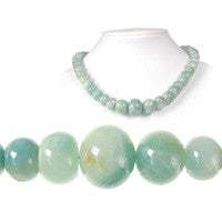 Aquamarine Beads - Graduated Rondelle - 8-20mm - 17.5-inch - unbranded beads for jewelry making