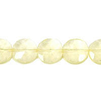 Citrine Quartz Glass Beads - Faceted Coin - 12x12mm - 16-inch - unbranded beads for jewelry making