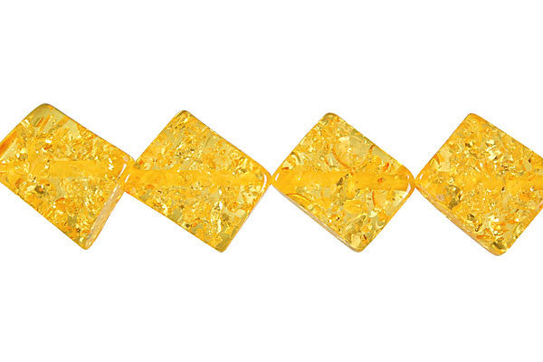 Synthetic Amber Beads - Synthetic Amber (Light) Twist Flat Rectangle (Corner Drilled) - 10x15mm - 16-inch - unbranded beads for jewelry making