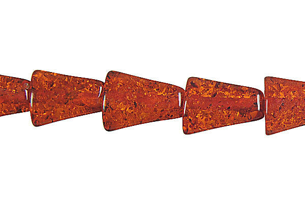 Synthetic Amber Beads - Synthetic Amber (Dark) Fancy Triangle - 12x16mm - 16-inch - unbranded beads for jewelry making