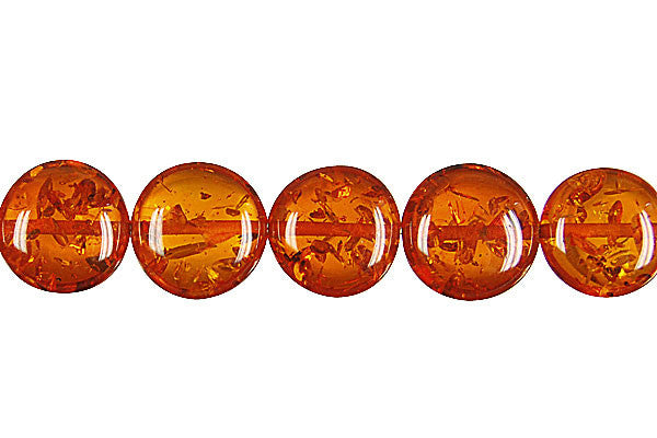 Synthetic Amber Beads - Synthetic Amber (Dark) Button - 12x12mm - 16-inch - unbranded beads for jewelry making