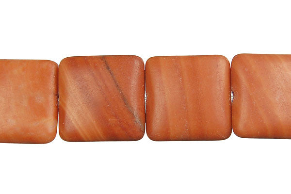 Red Zebra Jasper Beads - Square - 18x18mm - 16-inch - unbranded beads for jewelry making