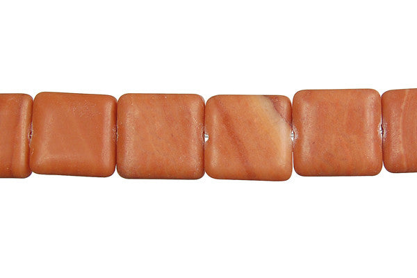 Red Zebra Jasper Beads - Square - 12x12mm - 16-inch - unbranded beads for jewelry making