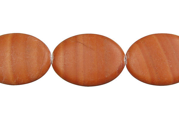Red Zebra Jasper Beads - Flat Oval - 18x25mm - 16-inch - unbranded beads for jewelry making
