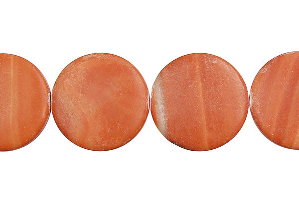 Red Zebra Jasper Beads - Coin - 20x20mm - 16-inch - unbranded beads for jewelry making