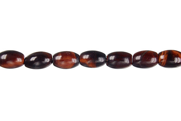 Red Tiger's Eye Beads - Red Tiger Eye Drum - 6x9mm - 16-inch - unbranded beads for jewelry making