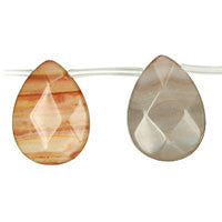 Rainbow Onyx Beads - Faceted Flat Briolette - 18x25mm - 8-inch - unbranded beads for jewelry making