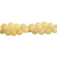 Marble (Dyed) Beads - Round (Light Yellow) - 8mm - 16-inch - unbranded beads for jewelry making