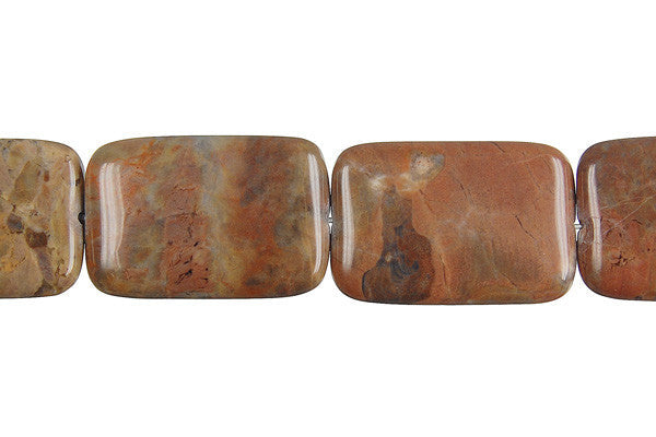 Amber Onyx Beads - Flat Rectangle - 20x30mm - 16-inch - unbranded beads for jewelry making