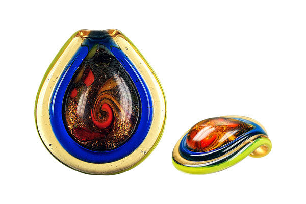 Lampwork Art Glass Eye Coin Pendants - 11 Styles