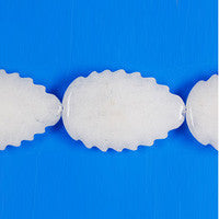 White Marble Beads - Leaf (Vertical Drilled) - 20x30mm - 16-inch - unbranded beads for jewelry making
