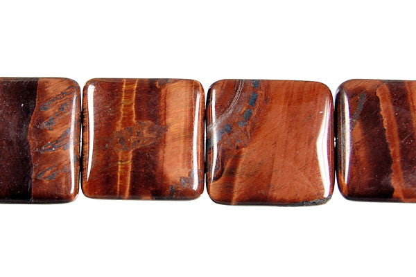 Red Tiger's Eye Beads - Red Tiger Eye Square - 18x18mm - 16-inch - unbranded beads for jewelry making