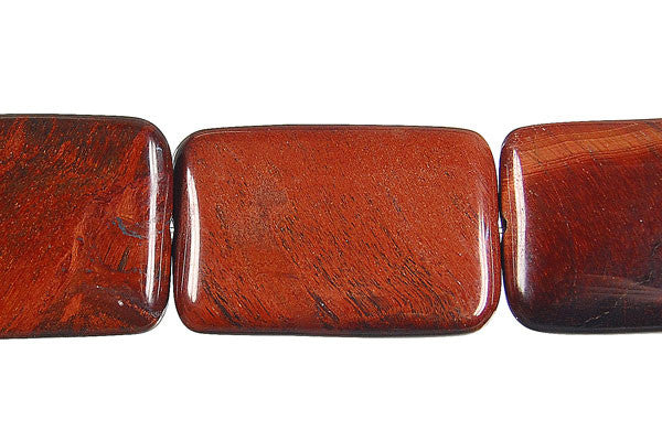 Red Tiger's Eye Beads - Red Tiger Eye Flat Rectangle - 20x30mm - 16-inch - unbranded beads for jewelry making