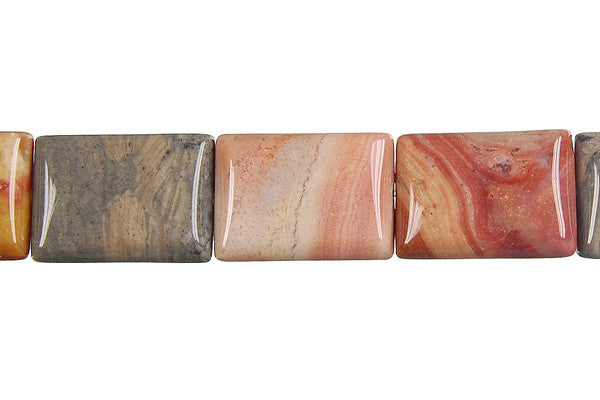 Rainbow Onyx Beads - Flat Rectangle - 13x18mm - 16-inch - unbranded beads for jewelry making