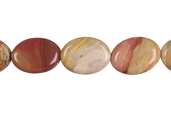 Rainbow Onyx Beads - Flat Oval - 13x18mm - 16-inch - unbranded beads for jewelry making