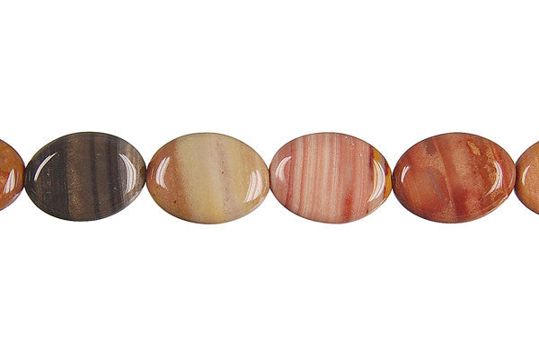 Rainbow Onyx Beads - Flat Oval - 10x14mm - 16-inch - unbranded beads for jewelry making