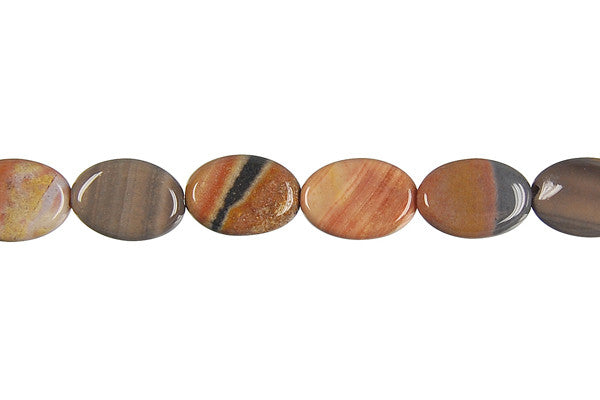Rainbow Onyx Beads - Flat Oval - 8x12mm - 16-inch - unbranded beads for jewelry making