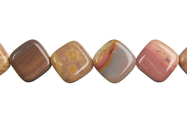 Rainbow Onyx Beads - Diamond Square - 12x12mm - 16-inch - unbranded beads for jewelry making
