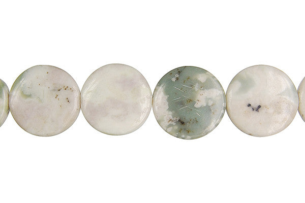Peace Jade Beads - Coin - 14x14mm - 16-inch - unbranded beads for jewelry making