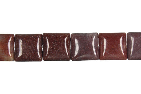 Chocolate Aventurine Beads - Square - 12x12mm - 16-inch - unbranded beads for jewelry making