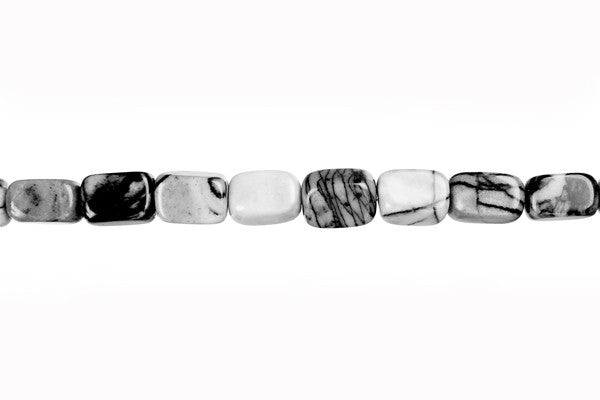 Spider Webbed Jasper Beads - Smooth Nugget - 6x10mm - 16-inch - unbranded beads for jewelry making