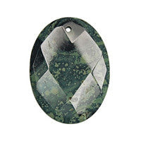 Kambaba Jasper Faceted Flat Oval - 30x40mm - Piece - unbranded Kambaba Jasper pendant for jewelry making