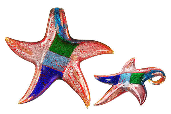 Lampwork Art Glass Star Pendants - 9 Styles