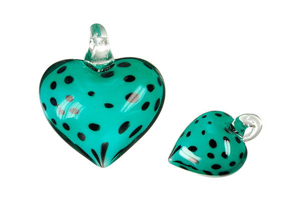 Lampwork Art Glass Heart Pendants - 46 Styles