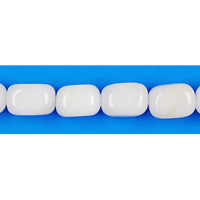 White Marble Beads - Smooth Nugget - 8x12mm - 16-inch - unbranded beads for jewelry making