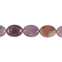 Purple Chalcedony Beads - Flat Oval - 10x14mm - 16-inch - unbranded beads for jewelry making