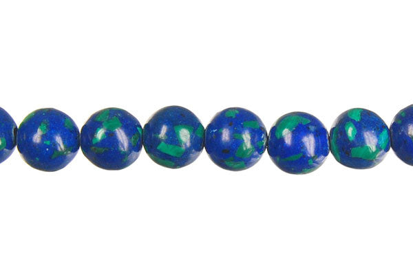 Azurite & Malachite Beads - Malachite-Azurite Round - 8mm - 16-inch - unbranded beads for jewelry making