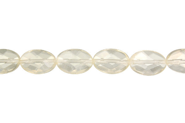 Citrine Beads - Lemon) Faceted Flat Oval - 8x12mm - 16-inch - unbranded beads for jewelry making