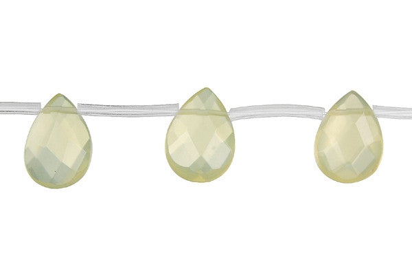 Citrine Beads - Lemon) Faceted Flat Briolette - 6x9mm - 16-inch - unbranded beads for jewelry making