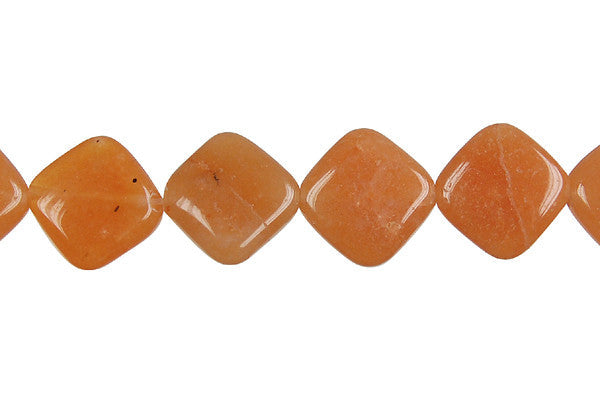 Carnelian Beads - Diamond Square - 12x12mm - 16-inch - unbranded beads for jewelry making