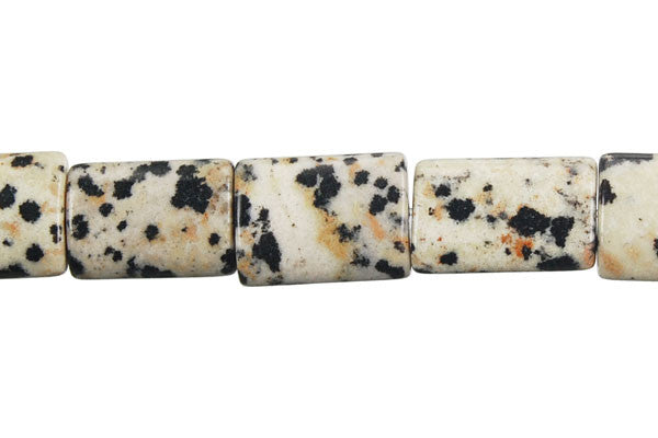 Dalmatian Jasper Beads - Puffy Rectangle - 10x14mm - 16-inch - unbranded beads for jewelry making