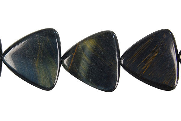 Blue Tiger's Eye Beads - Blue Tiger Eye Triangle - 20x20mm - 16-inch - unbranded beads for jewelry making