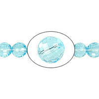 Chinese Crystal Beads - (Blue Zircon Faceted Round Micro Faceted - 8mm - 12-15-inch - unbranded beads for jewelry making