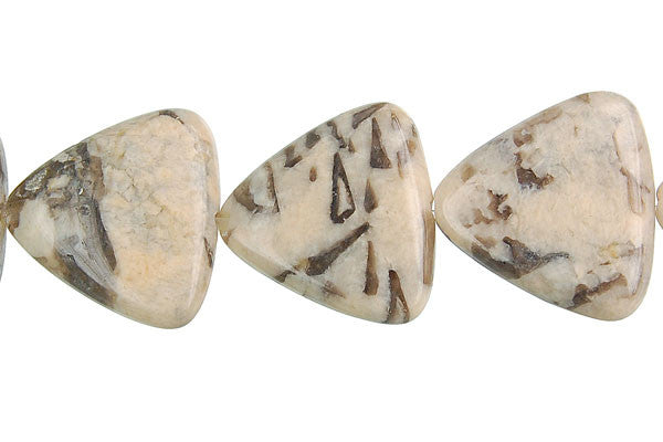 Silkworm Jasper Beads - Triangle - 20x20mm - 16-inch - unbranded beads for jewelry making