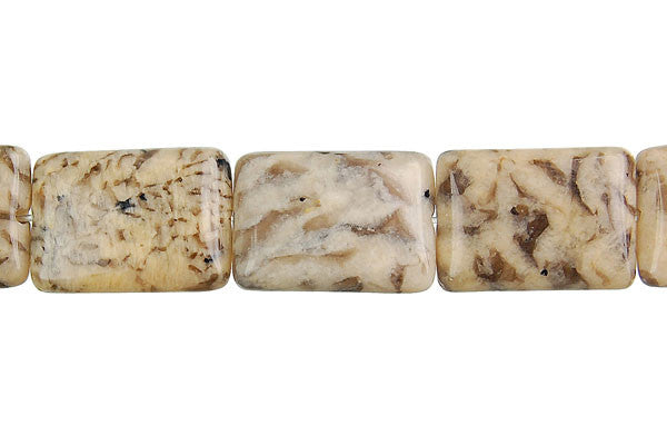 Silkworm Jasper Beads - Flat Rectangle - 13x18mm - 16-inch - unbranded beads for jewelry making
