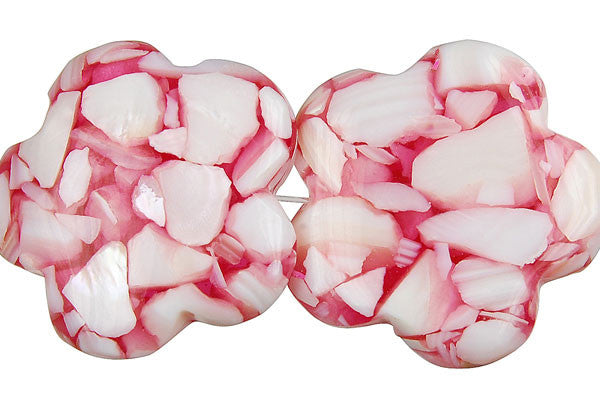 Shell MOP Beads - Shell (Red & White) Star - 33x33mm - 16-inch - unbranded beads for jewelry making