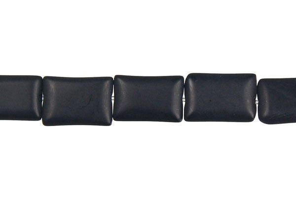 Matte Black Onyx Beads - flat rectangle - 10x14mm - 16-inch - unbranded beads for jewelry making