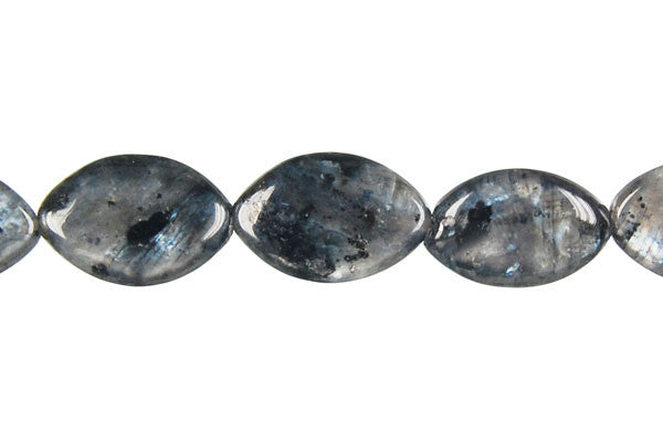 Larvikite Beads - Flat Rice - 10x15mm - 16-inch - unbranded beads for jewelry making