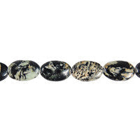 Fireworks Jasper Beads - Flat Oval - 8x12mm - 16-inch - unbranded beads for jewelry making