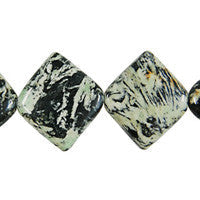 Fireworks Jasper Beads - Diamond Square - 12x12mm - 16-inch - unbranded beads for jewelry making