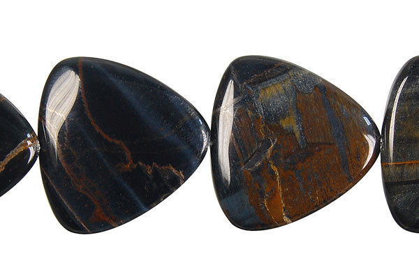Blue Tiger's Eye Beads - Blue Tiger Eye Triangle - 25x25mm - 16-inch - unbranded beads for jewelry making