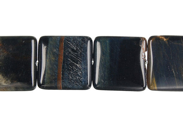 Blue Tiger's Eye Beads - Blue Tiger Eye Square - 18x18mm - 16-inch - unbranded beads for jewelry making