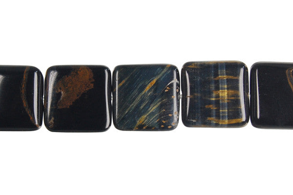 Blue Tiger's Eye Beads - Blue Tiger Eye Square - 14x14mm - 16-inch - unbranded beads for jewelry making